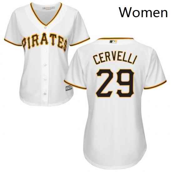 Womens Majestic Pittsburgh Pirates 29 Francisco Cervelli Authentic White Home Cool Base MLB Jersey